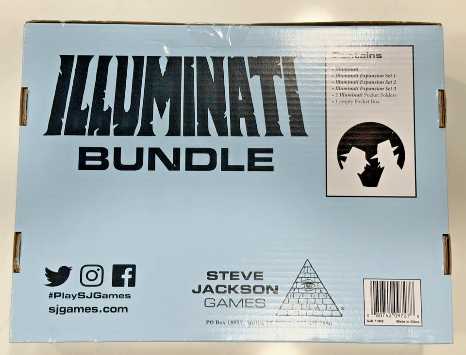 Комплект Illuminati Steve Jackson Games 2019 НОВЫЙ нераспечатанный на Kickstarter SJG 1169 - Изображение 2 из 4