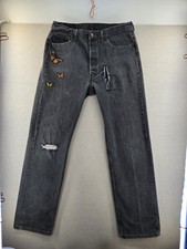 VTG Levi’s 501 Jeans Mens 38x34 Fits 34x32 Black Made In USA Button Fly