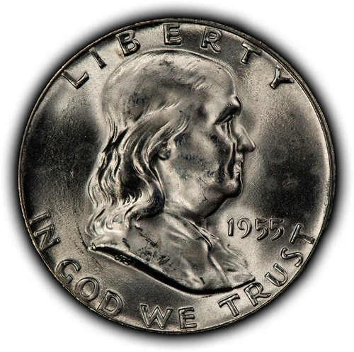 1955 50c Franklin Silver Half Dollar - Bugs Bunny Variety - BU - SKU-Y6334