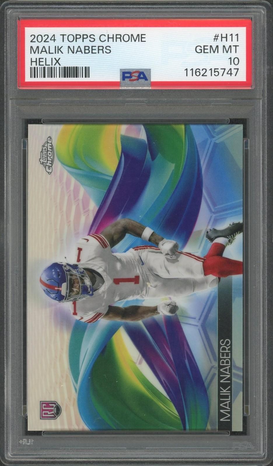2024 Topps Chrome Malik Nabers Helix Rookie PSA 10