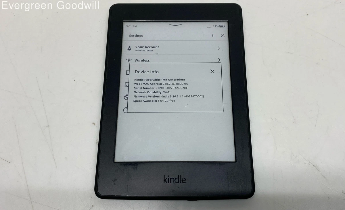 Amazon Kindle Paperwhite 7th Generation White eBook Readers for