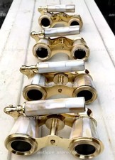 Lot of 4 Vintage Opera Glasses Mother of Pearl  Handle Brass Fittings France