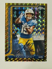 2025 Topps Chrome Ladd McConkey Gold Geometric 15/50 On Card Auto JERSEY MATCH