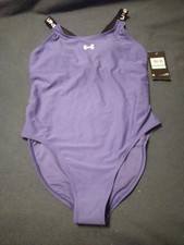 UNDER ARMOUR girls size 16 virtual violet 1 piece swim suit - NWT