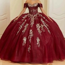 Elegant Burgundy Princess Quinceanera Dresses With Bow Ball Gowns Court Train