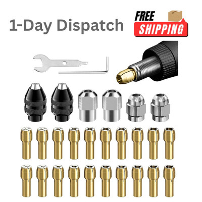 EMVANV 28Pc Rotary Tool Collet Set   1/32-1/8'' Keyless Chuck