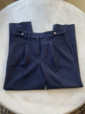 NWT Talbots Pleated Trousers, Navy, Size 10 Dress Pants, Button Detailing