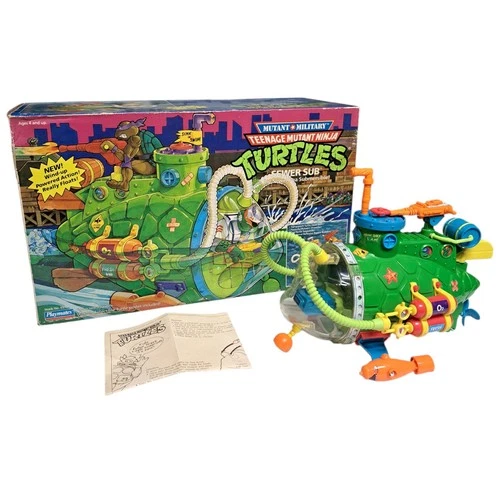 Vintage 1991 Sewer Sub Submarine TMNT Teenage Mutant Ninja Turtles Playset