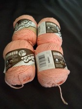 4 Lily Original Sugar 'n Cream 100 Cotton Yarn 2.5 Oz Each Tea Rose Yarn 4 ply