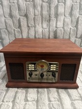 Victrola VTA-200B 6-in-1 Bluetooth Turntable Record Player CD Radio AUX Works