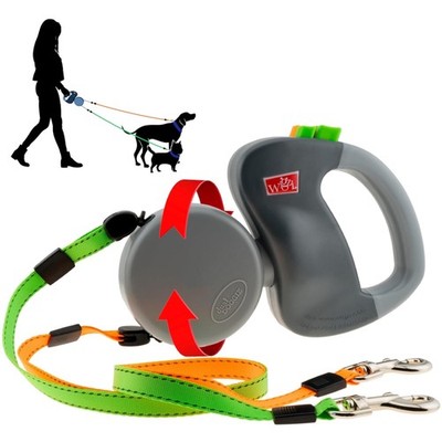 Gray Dual Pet Leash - Reflective & Waterproof