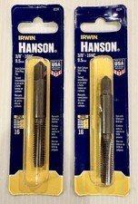 2 Pack Irwin Hanson 8134 3/8"-16NC High Carbon Steel Plug Tap
