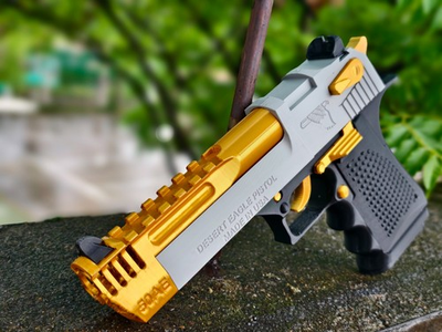 #ad Magnum Gold Desert Eagle L5 1:1 Life Size Toy pistol 3d Printed Prop Gun Movie $19.99