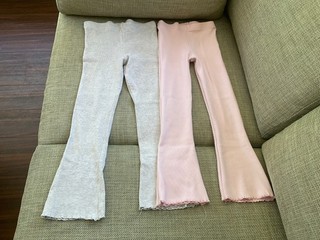 Girls x 2 pairs F&F Flared Leggings Age 6 7 Years Grey and Pink.