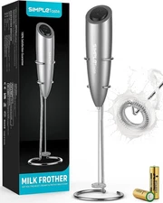 SIMPLETaste Milk Frother Handheld Battery Operated Electric Foam Maker, Drink