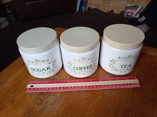 Bidoni Zucchero Tè Caffè Vintage Retrò Top a Vite Altezza 5in
