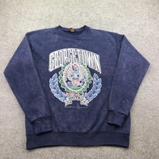 Vintage Georgetown Hoyas Sweatshirt Mens XL Blue NCAA PM Made In USA 90s