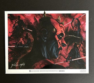 2018 SDCC Darth Maul Art Print Signed Sideshow Star Wars Mythos Exclusive