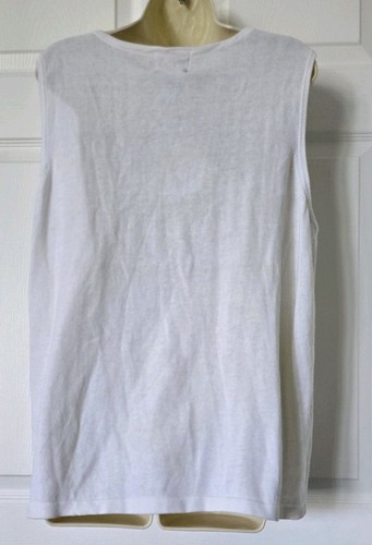 Quacker Factory White Sleeveless Top W/Sequined Sailboat Sz 1X NWT - Picture 6 of 10
