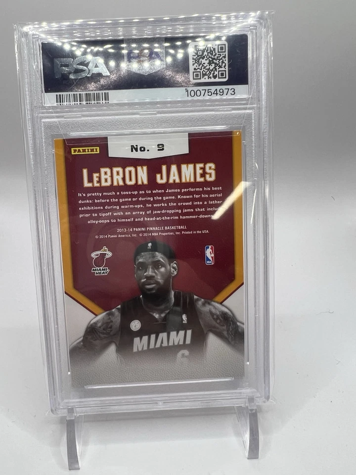 Panini Pinnacle LeBron James #9 Jamfest 2013 graduado PSA 8 casi nuevo-como nuevo Miami Heat LBJ Foto 3 de 4