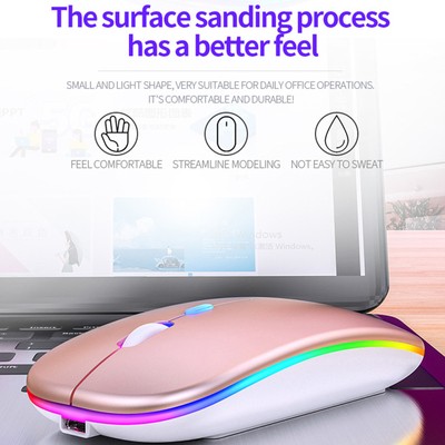 Mouse Plug And Play Portable Silent Rechargeable Illuminated Wireless Office CB