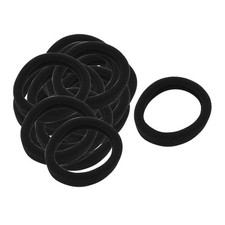 Women Black Stretch Ponytail Holders Hair Band Decoration 20 PCS