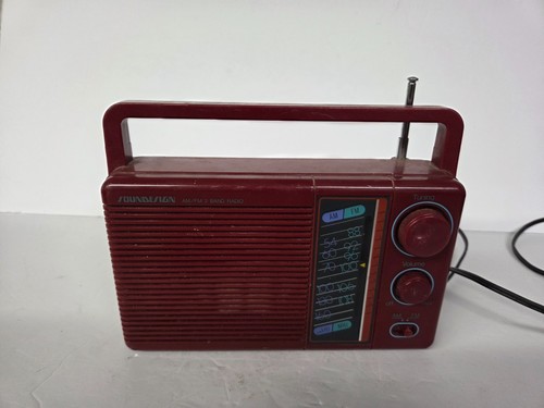 Vintage 1980s SOUNDESIGN Maroon AM FM Radio Player #2216BUR Tested - PLEASE READ