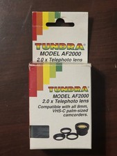 Tundra AF2000 2.0x Telephoto Lens 37mm Camcorder Lens w/ Adapter Rings Japanese
