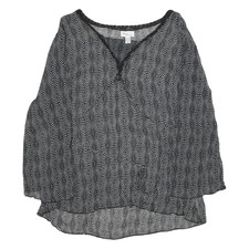 MIMI MATERNITY Womens Black Printed Top Long Sleeve V-Neck M Maternity Wear