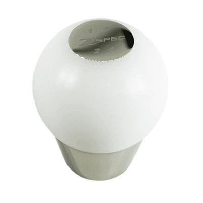 ZSPEC Shift Knob, M8-1.25, Delrin & Stainless, 4-Speed Shift Pattern Coin White