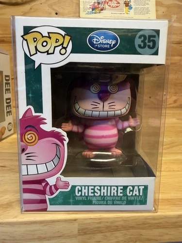 Funko Pop! Disney- Cheshire Cat #35 Disney Store Logo *Rare *Vaulted* Authentic