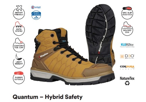 Kinggee Quantum Hybrid Zip Lace Composite Toe Work Boots 5 Inch Mens - WWZ - Bild 8 von 8