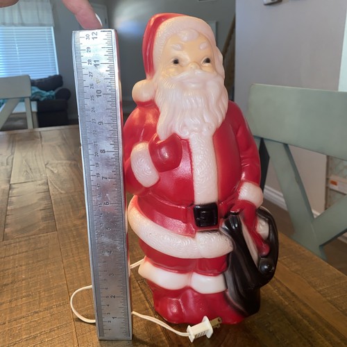 Molde soplado vintage Santa Claus Empire mesa 1968 Navidad iluminado 13" EE. UU. - Imagen 2 de 11