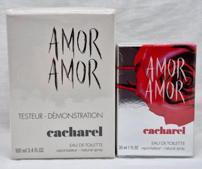 Cacharel Lot of 2 Amor Amor Eau De Toilette 100 ml & 30 ml, New in Sealed Box