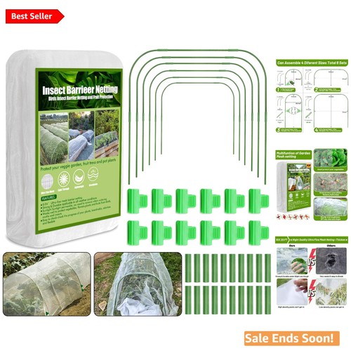 Comprehensive Garden Protection Kit: 67pcs with Hoops & Ultra-Fine Mesh Covers - Foto 1 di 10