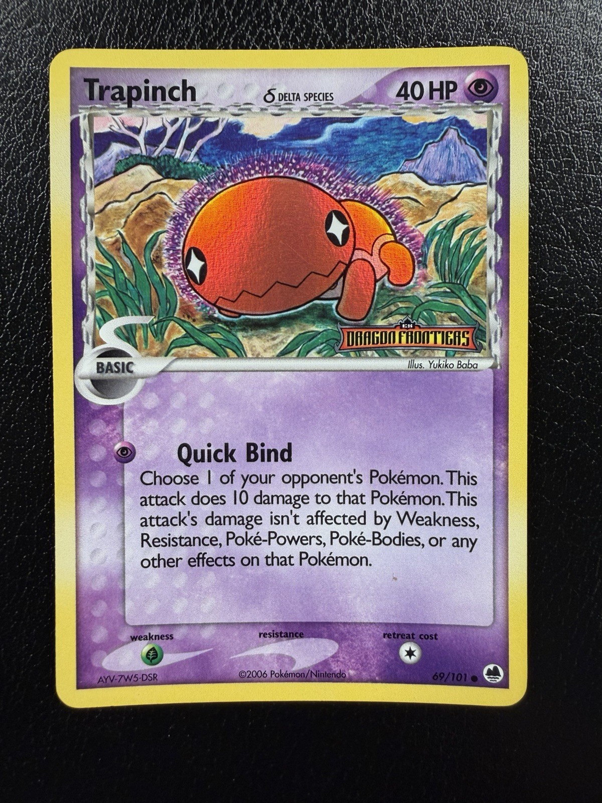 Trapinch Delta Species 69/101 Dragon Frontiers Reverse Holo Stamped NM
