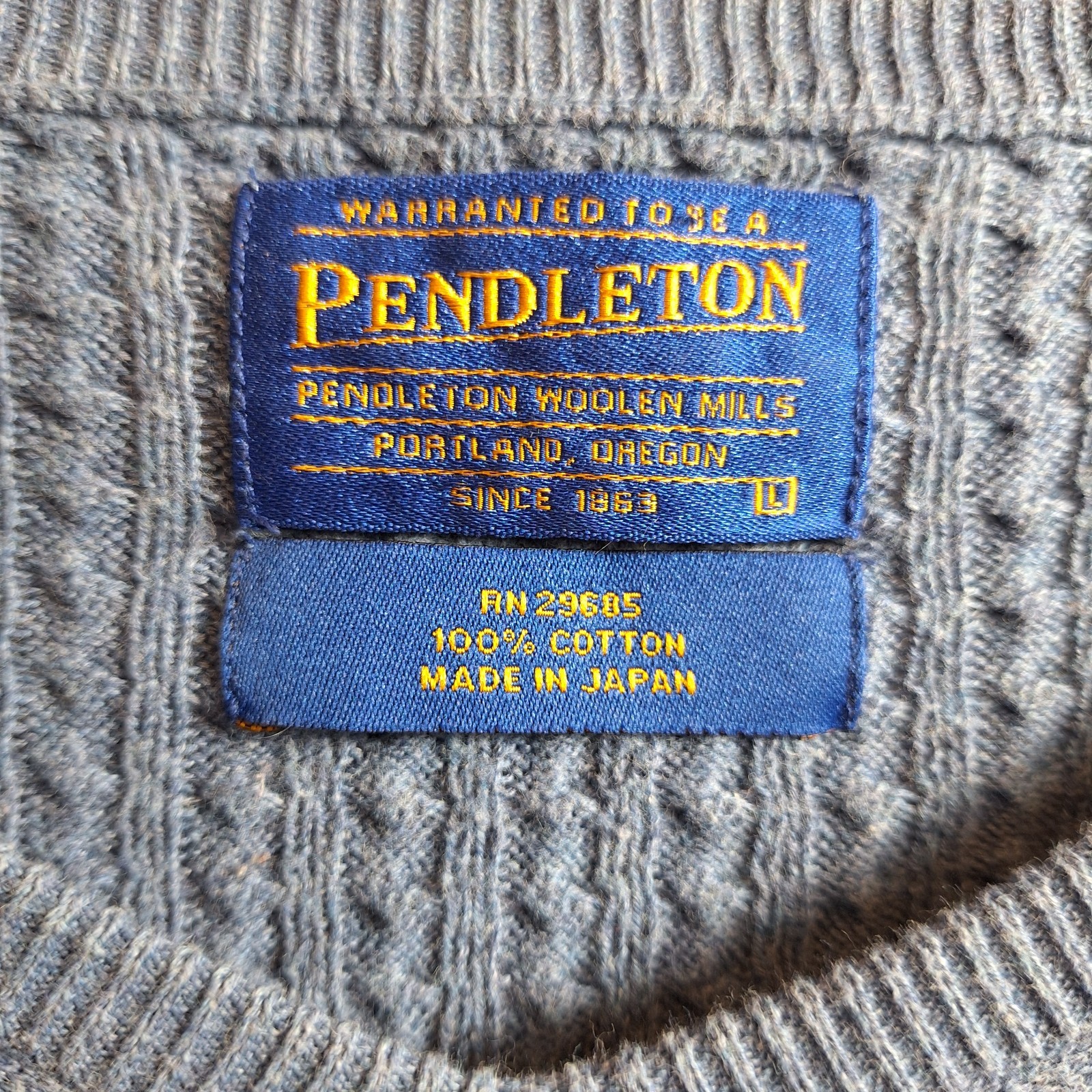 PENDLETON 100% Cotton Ribbed Cable Knit Sweater S… - image 4