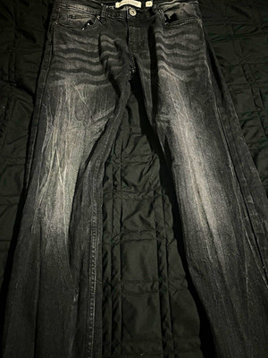 Evolution In Design Men's Gray Dark Wash Straight Denim Jeans Regular Fit