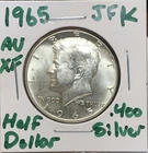 1965 Kennedy Silver Half Dollar About Uncirculated 40% Silver - No Mint Mark 26C