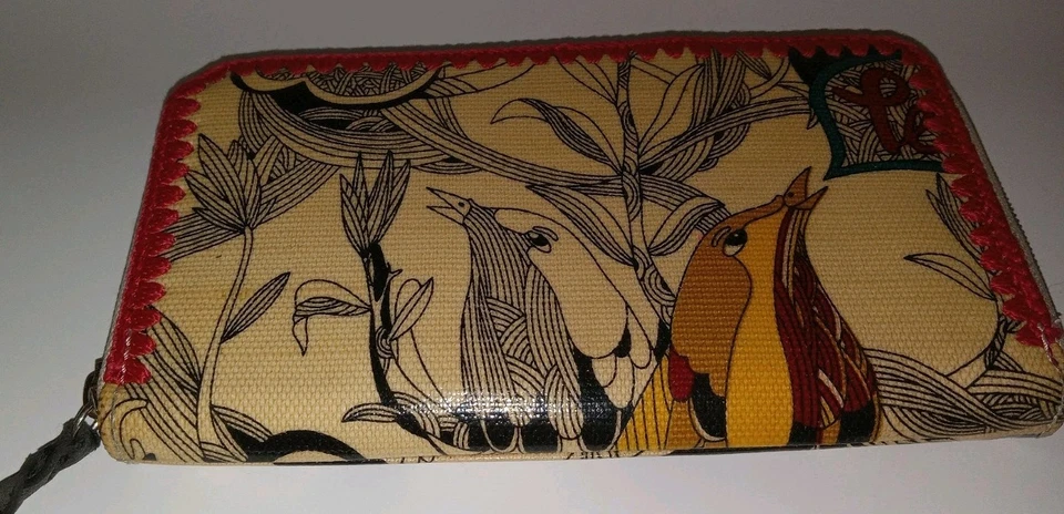 SAKROOTS цветочный бумажник мира птицы цветы молнии вокруг кредитной карты виниловое покрытие - Изображение 2 из 4