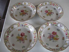 Set of 4 Schumann Bavaria Empress Dresden Flowers 8" Soup/Salad Bowls