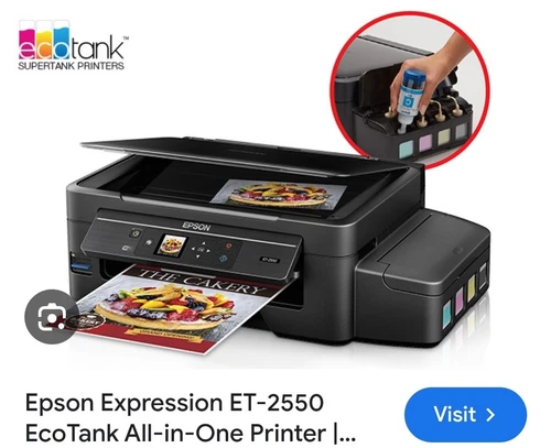 Epson Eco Tank ET-2550 Multifunction Printer with Full Refillable Ink Tanks