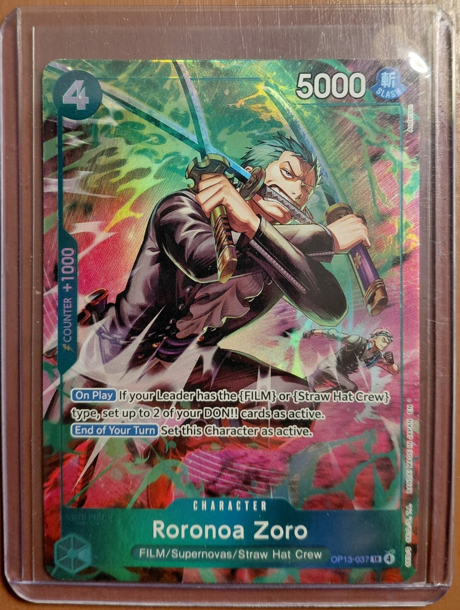 2026 One Piece CCG OP15 Roronoa Zoro #OP15-037 Treasure Rare Foil