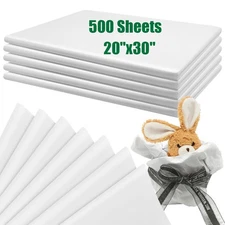 500 Sheets White Tissue Paper Bulk 20"x30" Recyclable Gift Wrapping Packing DIY