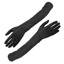 Lady Satin Gloves Formal Party Festival Long Black V5A64500