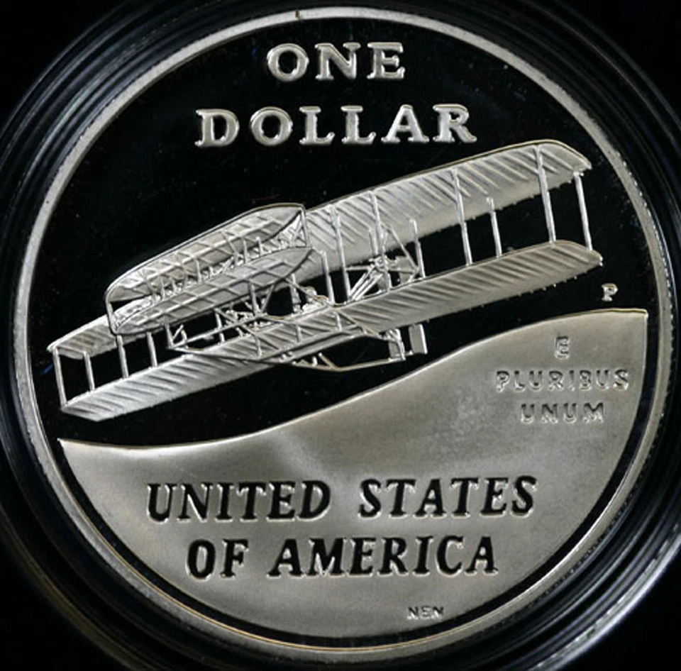 2003 First Flight Centennial Proof 90% Silver Dollar US Mint Coin Box and COA - Image 2 of 3