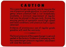 1957-1958 Studebaker Packard Reproduction Supercharger Warning Card