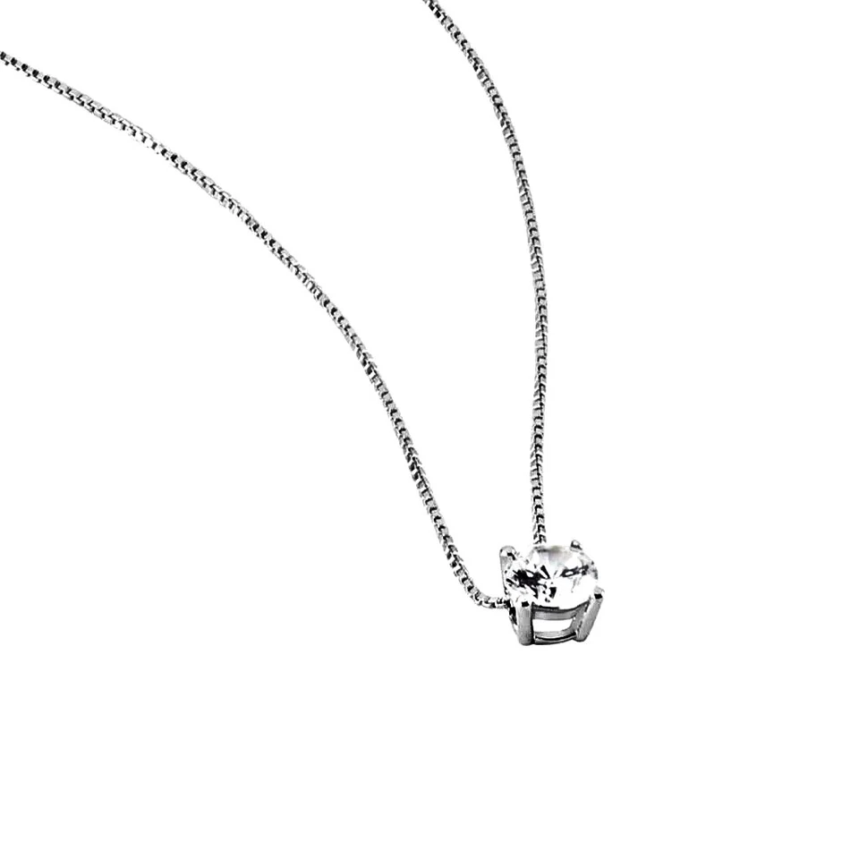 Collana punto luce in argento 925 con zircone A++++ taglio brillante passante - Immagine 4 di 4