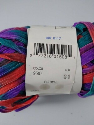 Moda Dea Ticker Tape - 1.76 oz - Purple/Red/Teal Ribbon Yarn