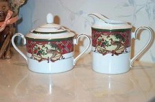 NEW Noritake ROYAL HUNT Covered SUGAR BOWL, LID & CREAMER Set - NEW IN BOX